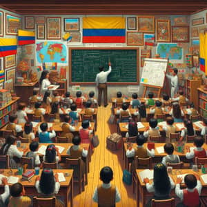 Education in Colombia: Diverse Classroom Scene