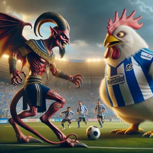 Soccer Match: América Devil vs. Millonarios Chicken Battle