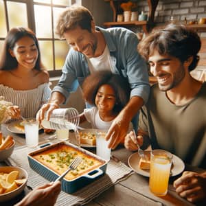 Multiracial Family Bonding Over Meal - Unity & Love