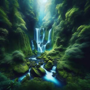 Majestic Waterfall in Lush Forest - Nature Photography
