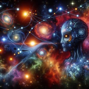 AI Galaxy Theme with Alien: Cosmic Encounter Image