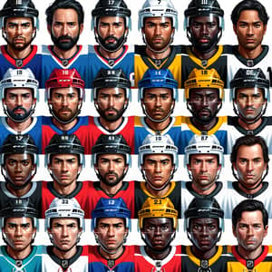 Diverse Hockey Players Illustration | Team Uniforms & Gear