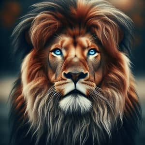 Majestic Lion with Blue Eyes: King of the Jungle
