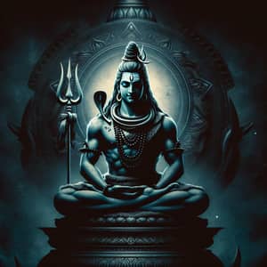 Divine Illustration of Lord Shiva in Mystical Setting