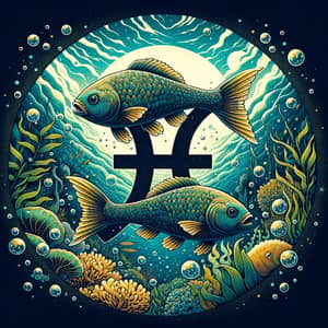 Mystical Pisces Zodiac Sign Artwork