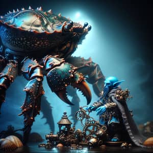 Epic Fantasy: Giant Crab & Blue Goblin Artificer