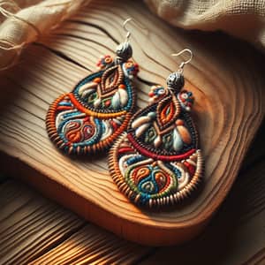 Handmade Bohemian Punch Needle Earrings