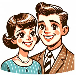 Vintage Animated Couple: Joyful & Innocent Characters