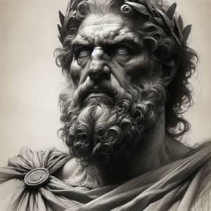 Marcus Aurelius Graphite Pencil Sketch | Ancient History Art