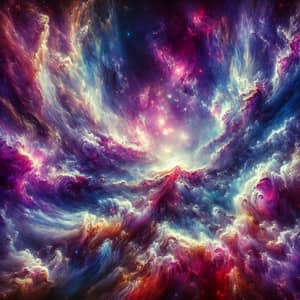 Celestial Nebula Oil Painting | Swirls of Vibrant Colors