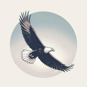 Graceful Eagle Soaring Through the Sky - Minimalist Digital Painting