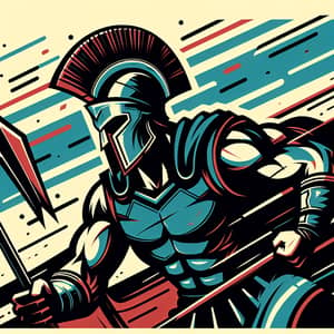 Fierce Gladiator Victory Art - Minimalist Graphic Style