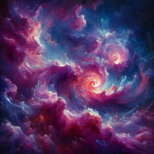 Cosmic Nebula Swirling Hues: Van Gogh Inspired Art