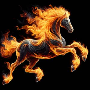Flame Horse - Dynamic Pose in Vibrant Colors