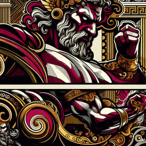 Powerful Greek God Comic Book Art