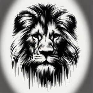 Minimalist Lion Face Art - Majestic Jungle King Portrait