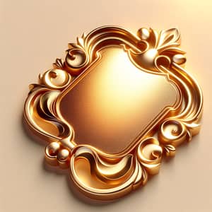 Elegant Golden Metallic Label with Intricate Designs