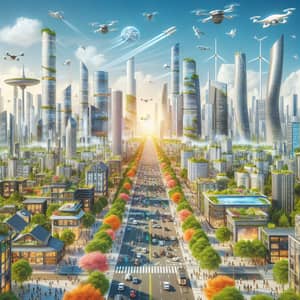 Futuristic Cityscape 2030: Nature-Infused Urban Planning