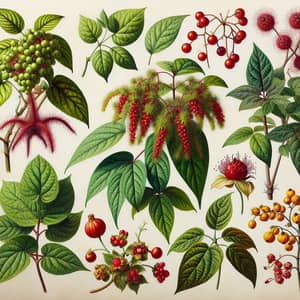Poisonous Plants: Realistic Depiction of Toxic Botanical Species