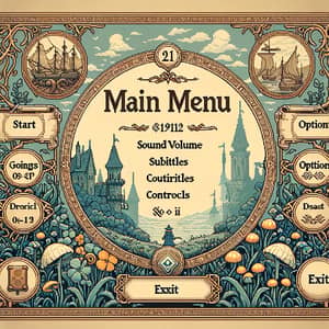 Main Menu HUD Design for Retro RPG Game