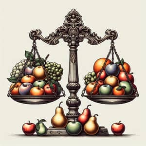 Fruitful Justice Scales Illustration