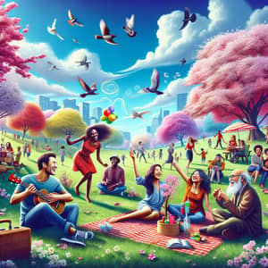 Joyful Park Picnic - Embracing Diversity and Happiness