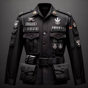 Indonesian Police Force Uniform - Professional Black Attire