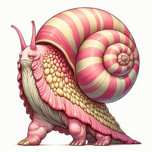 Adorable Slowbro Illustration - Pink Bipedal Sea Snail Creature
