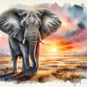 Elephant Watercolor Painting | Majestic Wildlife Artwork