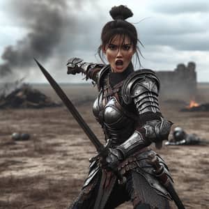 Female Warrior in Full Battle Gear | Epic Scene