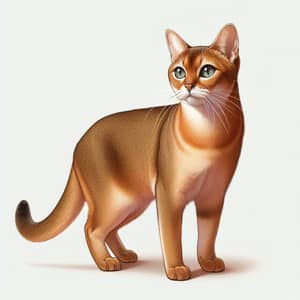Graceful Domestic Short-Haired Cat Illustration