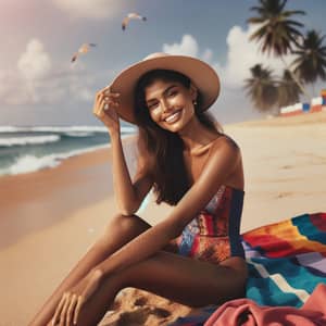 Stunning South Asian Woman Enjoying Beach Day | Tropical Summer Vibes