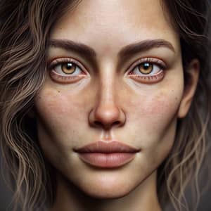 Realistic Portrait of a Beautiful Woman Without Makeup