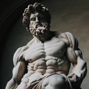 Ancient Hercules Sculpture: Raw Power & Strength Display