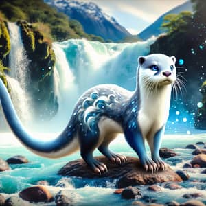 Water-Type Fantasy Chilean Otter Creature - Mystical Aquatic Energy