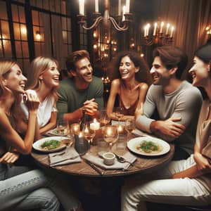 Delightful Dinner Gathering with Six Close Friends | Cozy Restaurant Joy