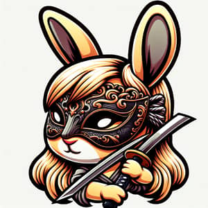 Honey Blonde Female Rabbit Ninja | Unique Kabuki Mask Character