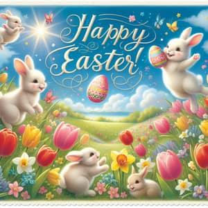 Festive Happy Easter Card Design