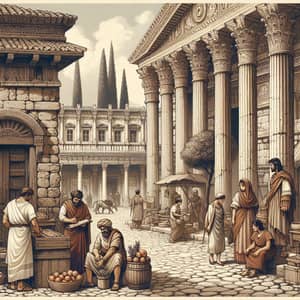 Vintage Roman Empire Illustration: Authentic Scene of the Past