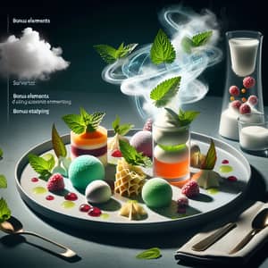 Futuristic Sorbet Dessert: Culinary Art with Sorbet, Foams, Gels