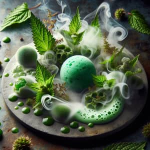 Futuristic Nettle Sorbet with Exotic Foams and Gels