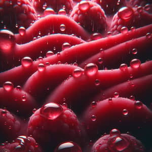 Raspberry Sorbet Texture Under Rainfall | Intricate Patterns