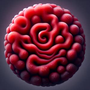 Raspberry Flavored Sorbet Dessert with Rainwater-Inspired Texture