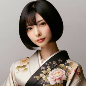 Tsuruko Aoyama in Traditional Japanese Kimono