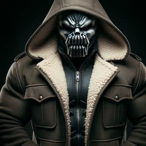 Bane Dark Knight Rises Coat with Sherpa Lined Hood