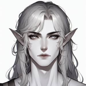 Tall Slender Tiefling with Pale Skin | Expressive Eyes & Fangs