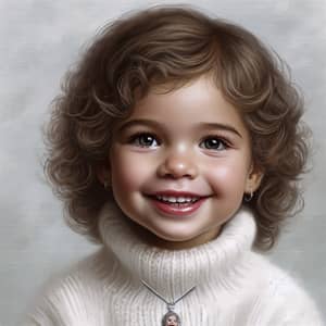 Smiling Child Portrait - Realistic Oil Painting Art