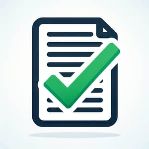 Professional Document Completion Icon - Green Check Mark