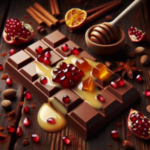 Delicate Milk Chocolate with Red Currant, Pomegranate, Honey & Spices