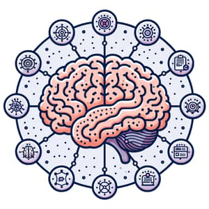 Animated Brain Diagram with 8 Connectors for Social Neuroscience